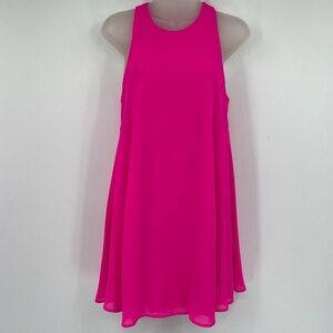 Lush Vibrant Pink Sleeveless Dress